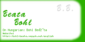 beata bohl business card